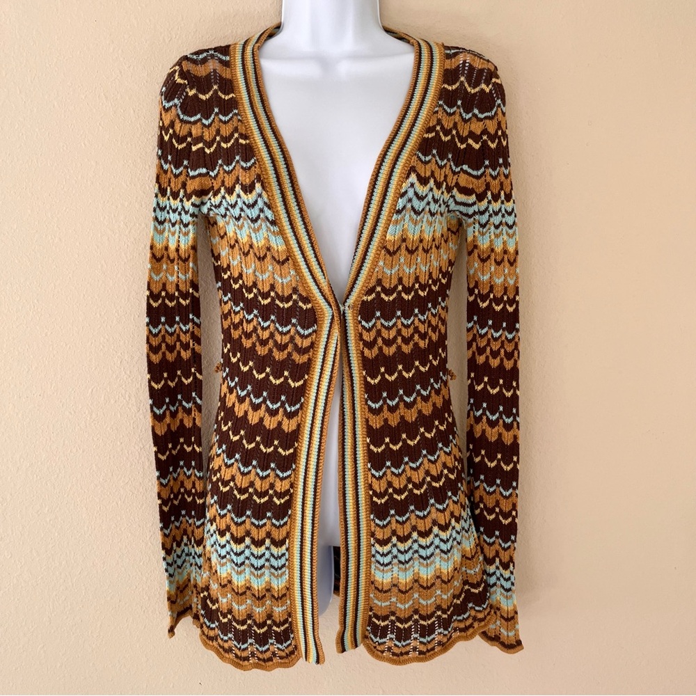 Vintage Y2K Wet Seal Cardigan Sweater Small Crochet Boho Festival Alternative